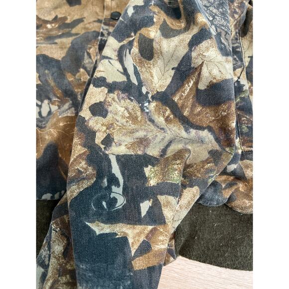 VTG 90s Jerzees Outdoors Mossy Oak Jacket Mens Large Break Up Camouflage Bomber - Picture 6 of 8